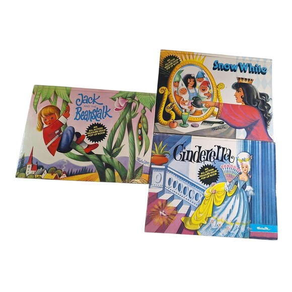 Other - Vintage Treasure Hour Pop-Up Books Lot - Snow White, Cinderella, Jack and the Be